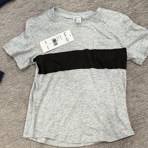 Splendid Heather Gray Tee with Black Stripe